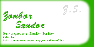 zombor sandor business card